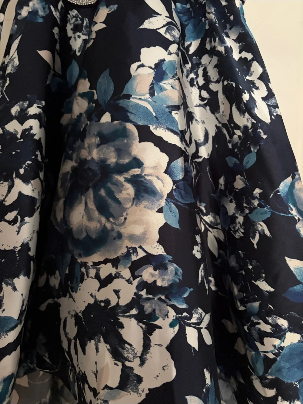Speechless Navy and Blue Floral High-Low Party Dress